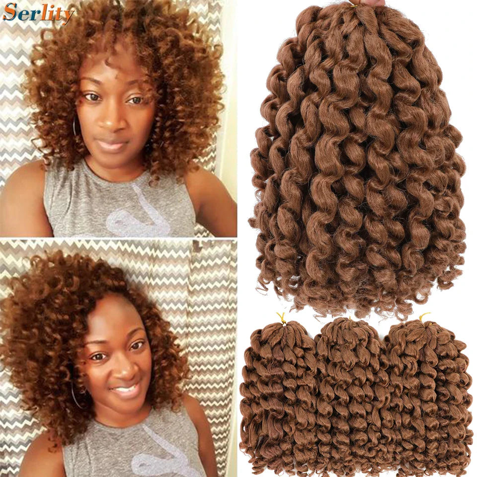 3 Packs Wand Curl Jamaican Bounce Crochet Hair 8inch T Purple 27 30 350 Bug Ombre Blonde Synthetic Jumpy Wand Curly Hair 60Roots