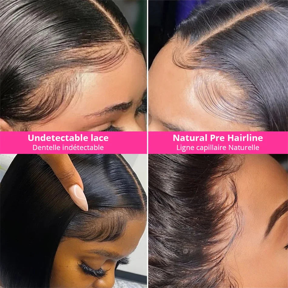 Vietnamese Super Double Drawn Bone Straight 13x4 Frontal Bob Wig with 100% Human Hair Natural Black 210% Density For Black Women