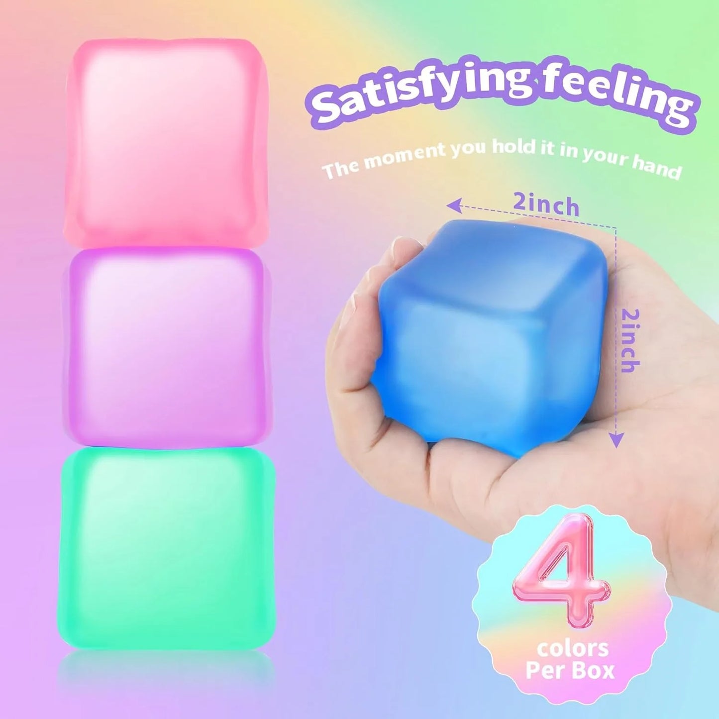 Premium Stress Relief Cube | Gel-Filled Sensory Fidget Toy for Anxiety & Focus | Kids & Adults