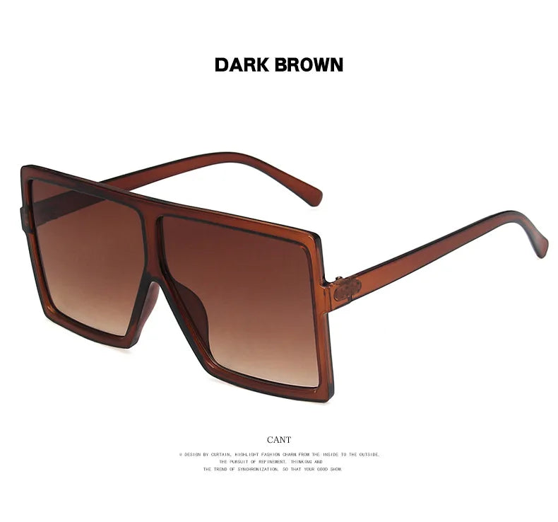 2022 Square Women Sun Glasses Female Eyewear Eyeglasses Plastic Frame UV400 Shade Fashion Driving New Oversized Sunglasses