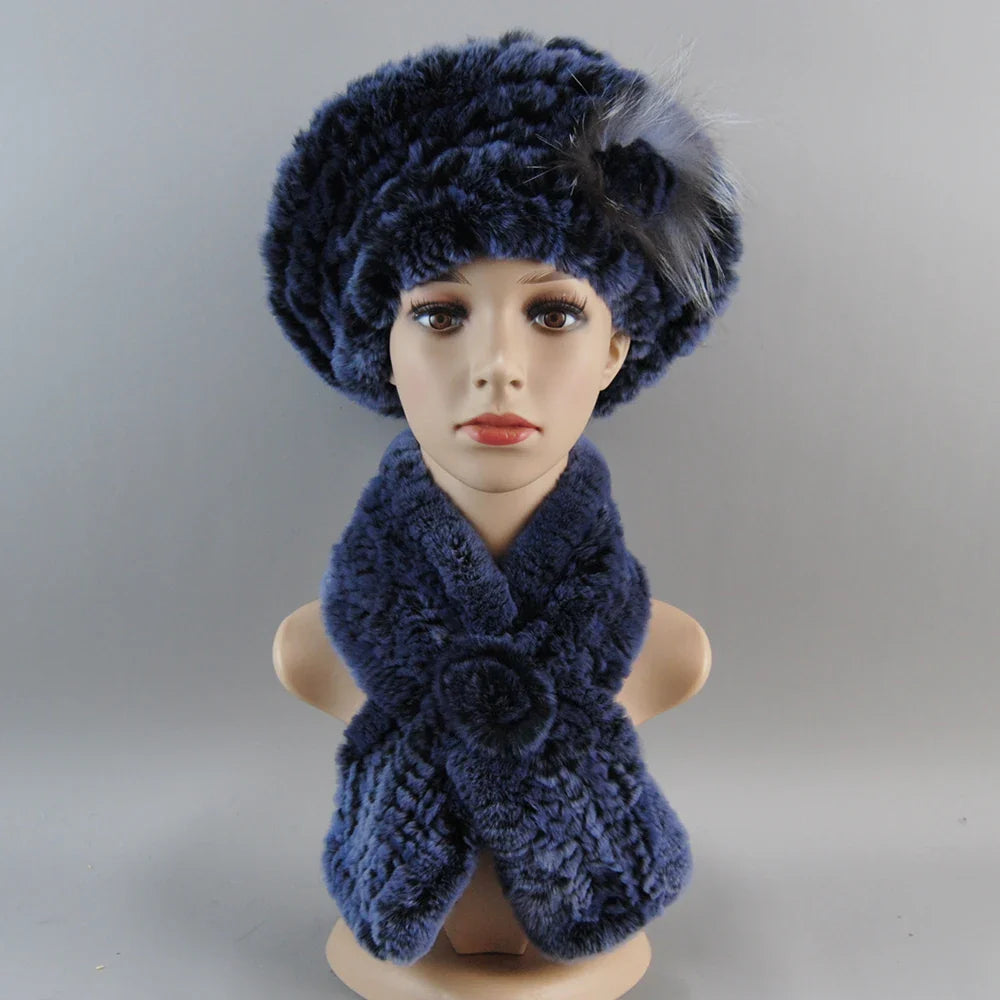 Winter Women's Faux Fur Hats And Scarves