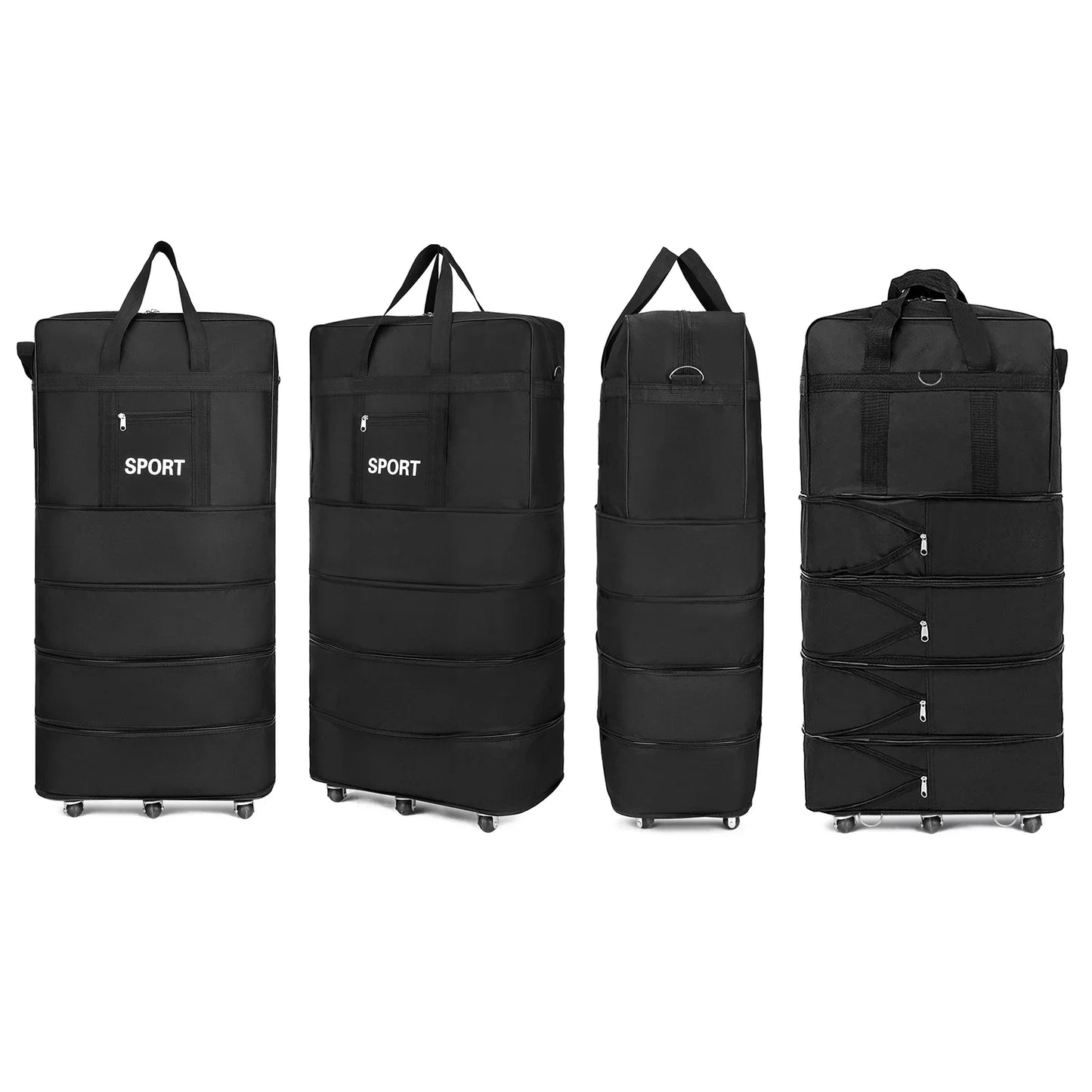 Waterproof Portable Travel Rolling Suitcase Air Carrier Bag Unisex Expandable Folding Oxford Suitcase Bags With Wheels