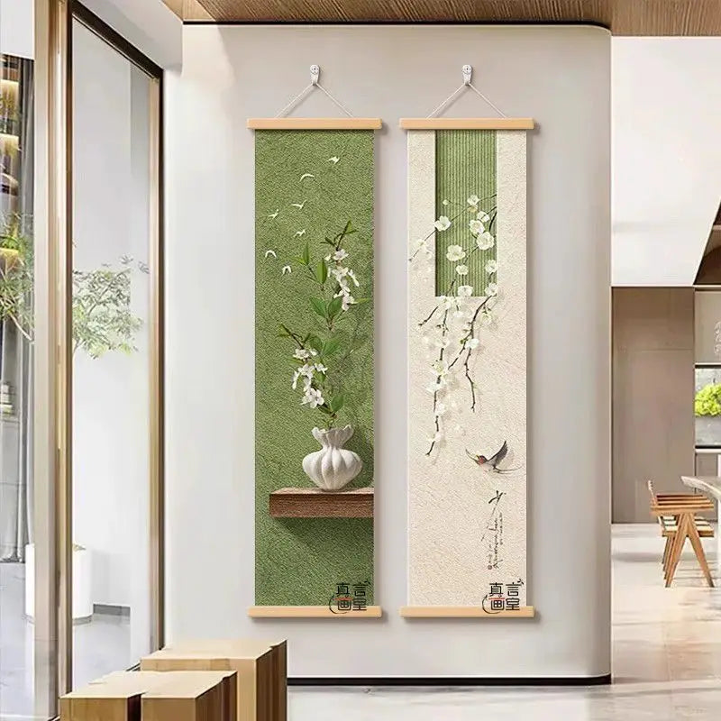 Zen Japanese Wall Hanging Tapestry – Vertical Canvas Art Decor