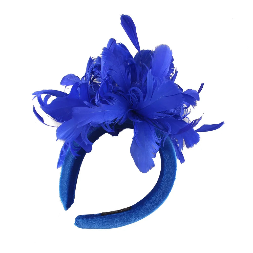 Fashion New Wedding Bride Headband Headwear Fancy Feather Hair Band Millinery Hair Accessories With Peals Decor Hair Accessories