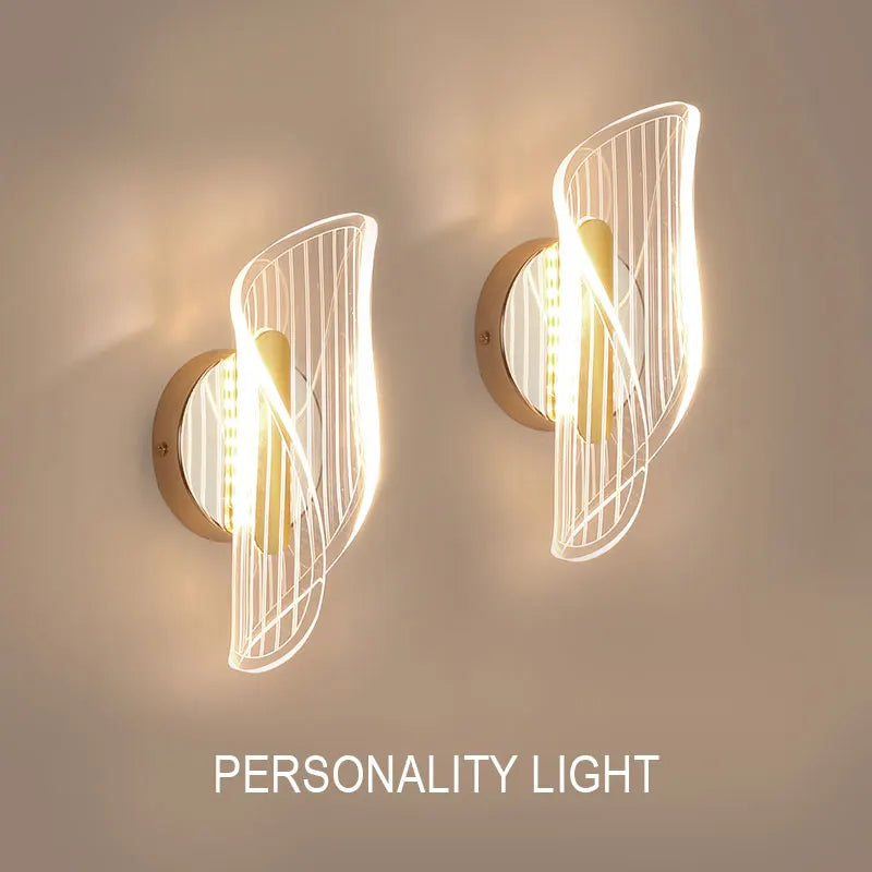 LED Wall Sconce Light Acrylic Bedside Wall Lamp 3-color light