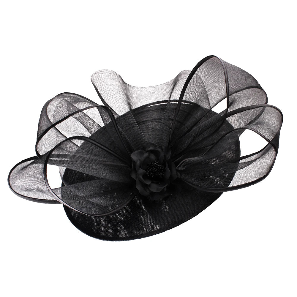 Eegant Wedding Big Size Fascinator Hat Women Flower Multimodal Hair Top Clips Hat Ladies Cocktail Church Party Hairdress