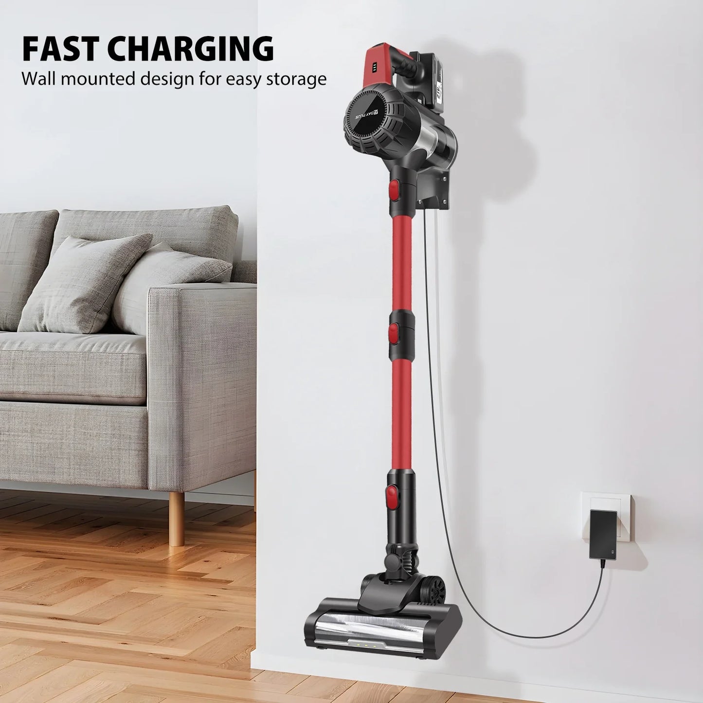 DayPlus Cordless Vacuum Cleaner,3800W 6 in 1,Lightweight Handheld Stick Vacuum,2 Speed 30KPa,for Home Floor Carpet Car Pet Hair