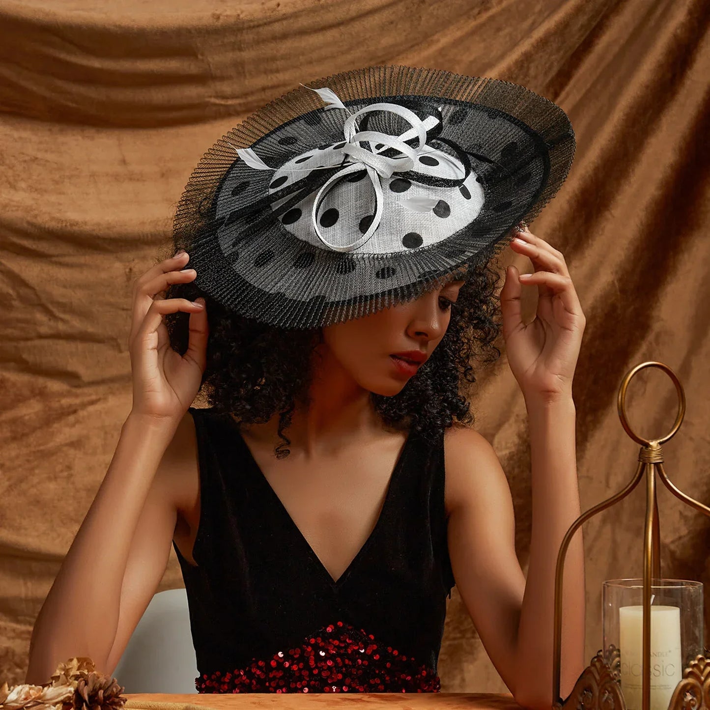 Christmas Sinamay Fascinator Perfect Wedding Hat Unique Derby Party Hat Fashion Church Hats Bride Headband Fascinators for Women