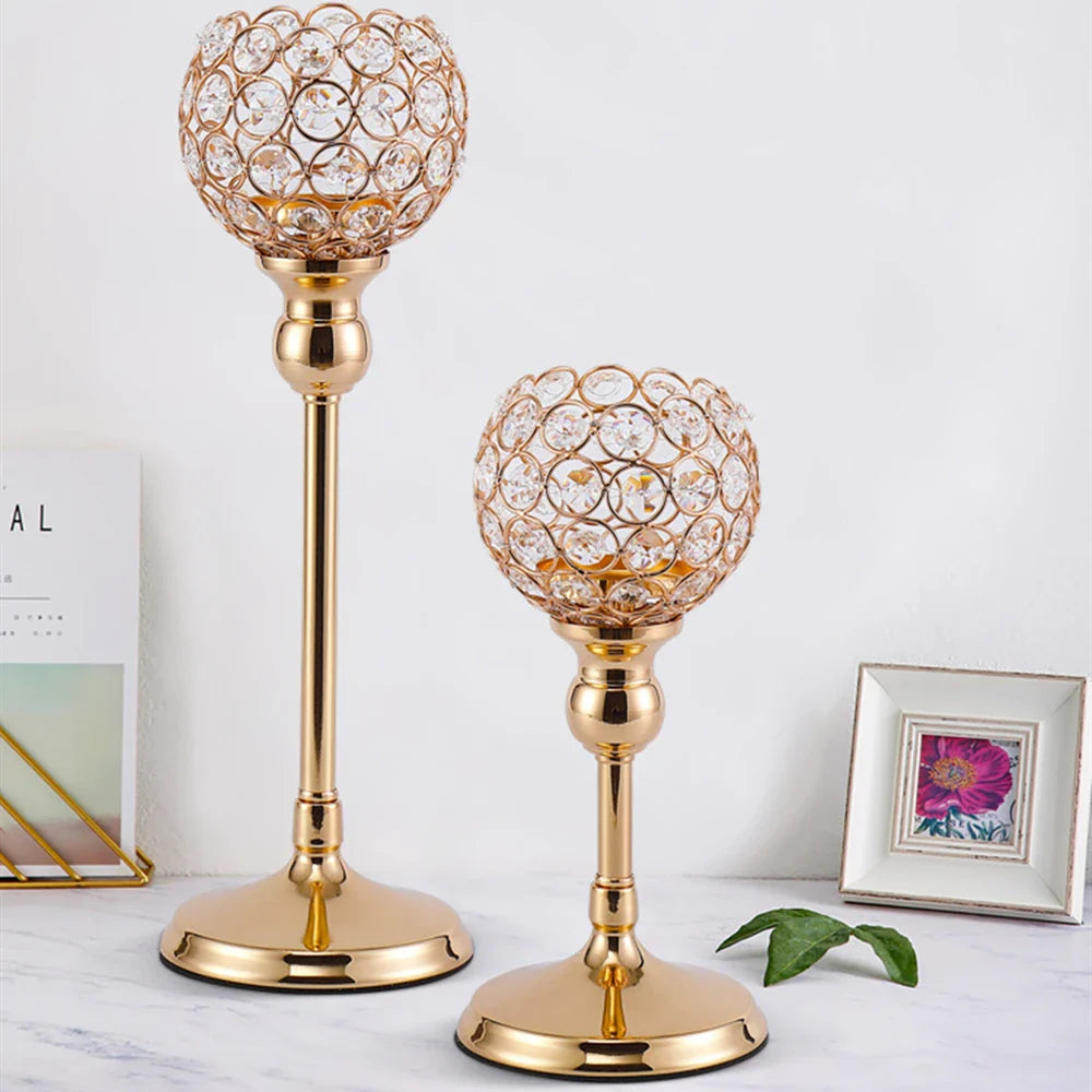Metal Candle Holders Candlestick Crystal