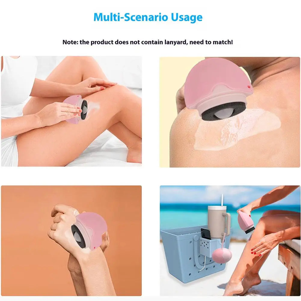 Sun Screen Applicator for Kids and Adults, Portable Refillable Applicator Roller With Replacement Sponge Sun Lotion Applicator