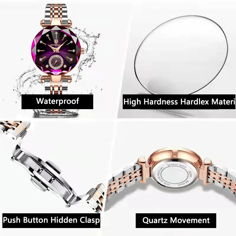 Luxury Elegant Ladies Wristwatch Waterproof Stainless Steel Watch for Woman Simple Casual Dress Women's Quartz Watches