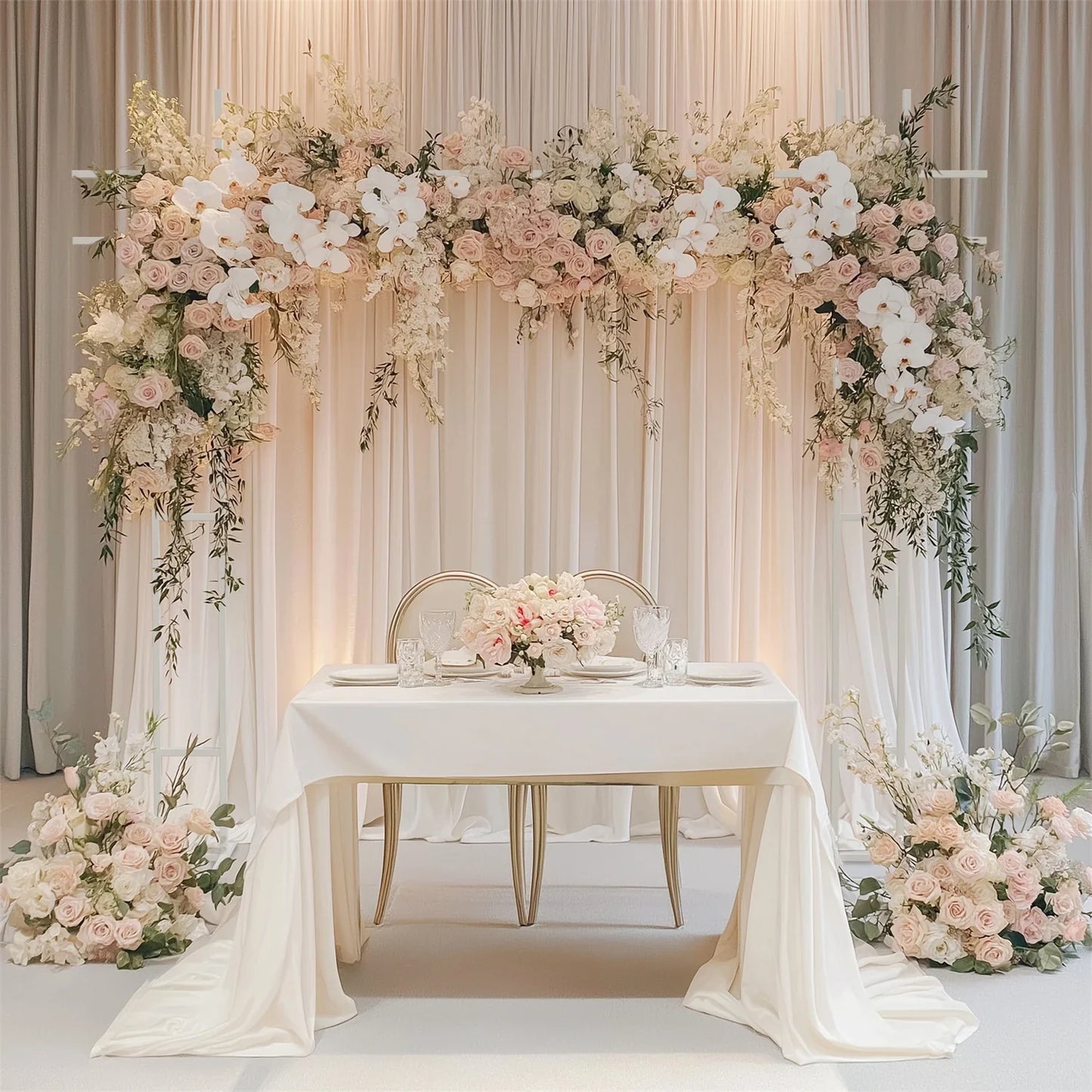 93 Inch Heavy Duty Wedding Arch Garden Plant Archway Backdrop Stand for Outdoor Party Ceremony