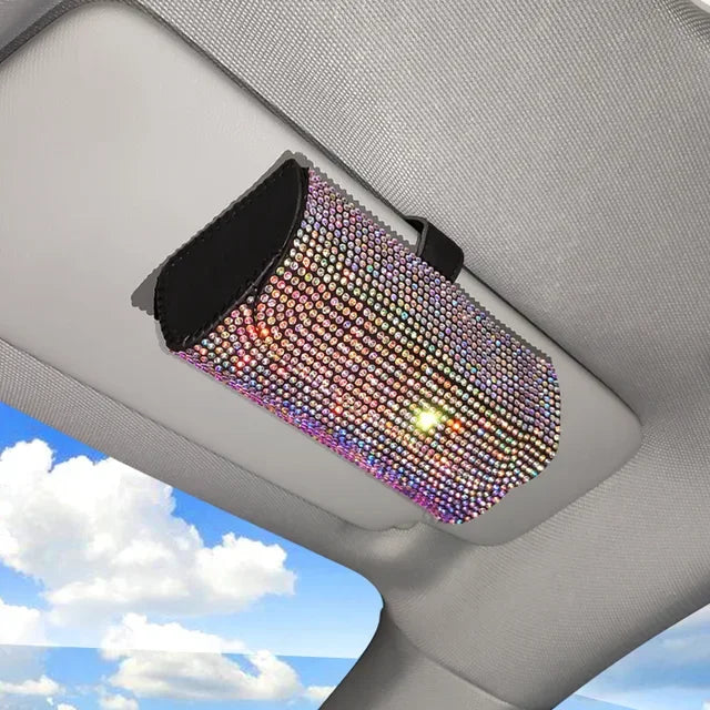 Diamond Car Glasses Case Sunglasses Storage Box