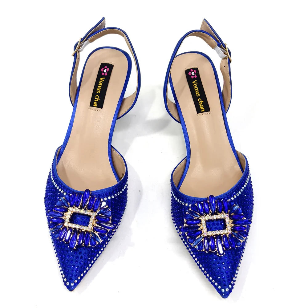 2025 Elegantly Sky Blue Women's Shoe and Bag Set for Parties and Weddings - Luxurious Heeled Pumps and Handbag for Nigeria