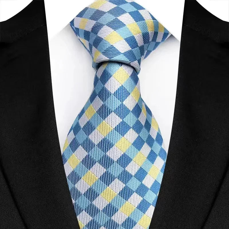 41 Colors 8CM Mens Ties Green Blue Plaid Stripes Floral Classic Business Jacquard Woven Neck ties For Wedding and Party