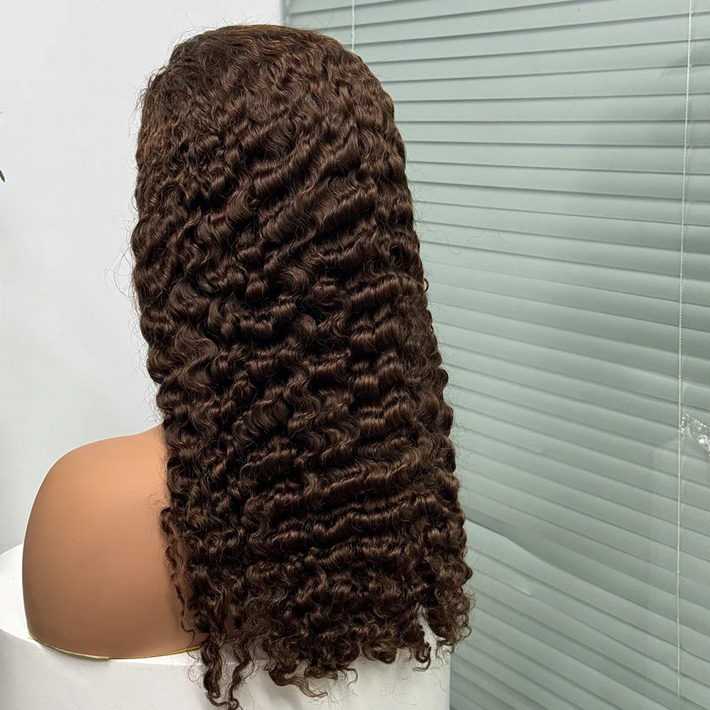 5x5 Lace 300% Density Burmese Deep Curly Hair Ombre Double Drawn Human Wig Transparent Lace Front