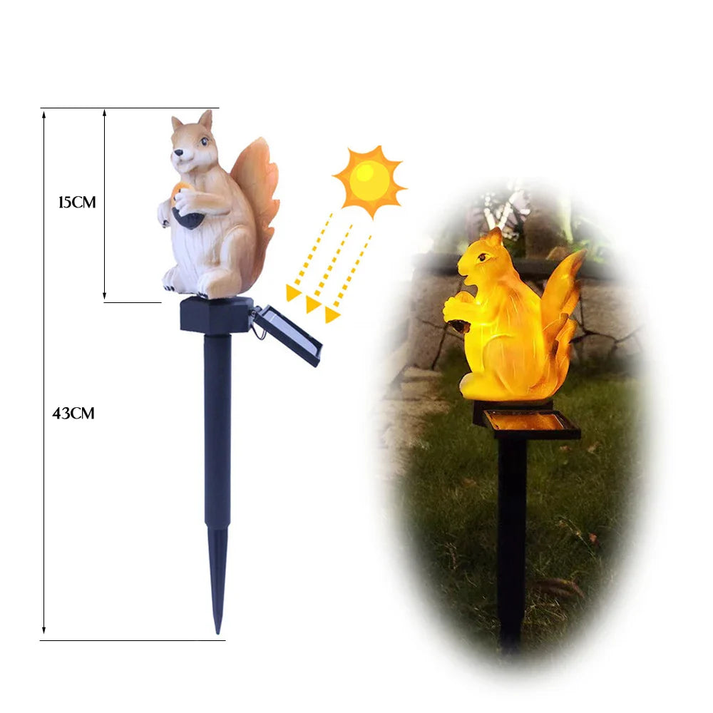 Solar Powered LED Owl Animal Home Artificial Flowers Garden Lights Waterproof