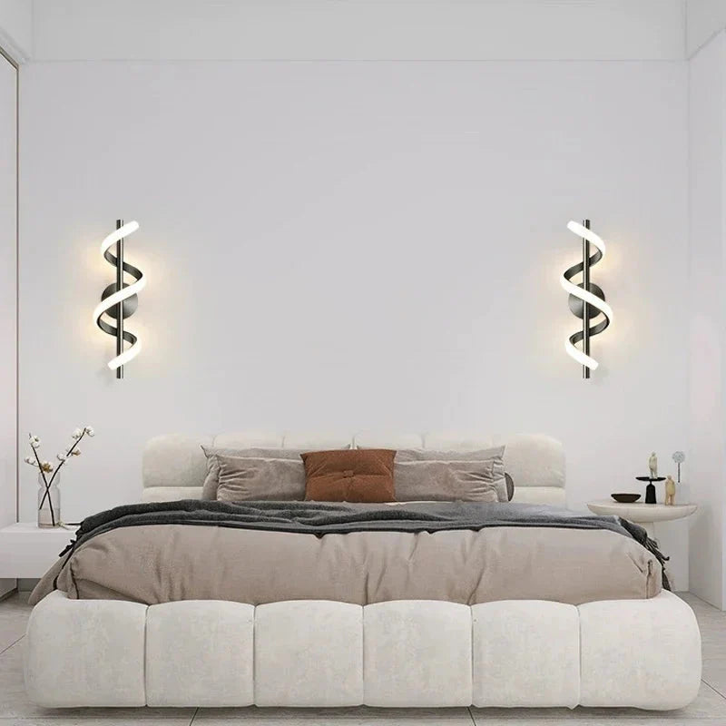 LED Wall Lamp Luxury Black White Gold Wall Decorative Lights