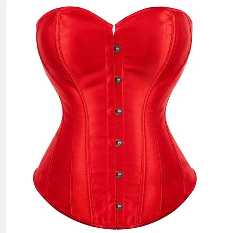 Corset Top Bustier Overbust Women Satin Lingerie Corselet