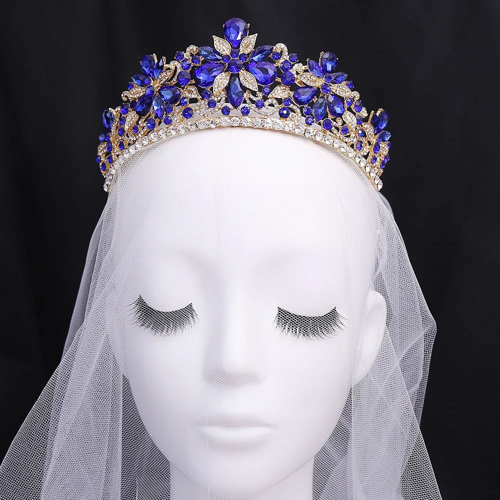 Baroque Crystal Crown Tiara For Women Bride Rhinestone Prom Princess Diadem Bridal Wedding Hair Accessories Jewelry Crown Tiara