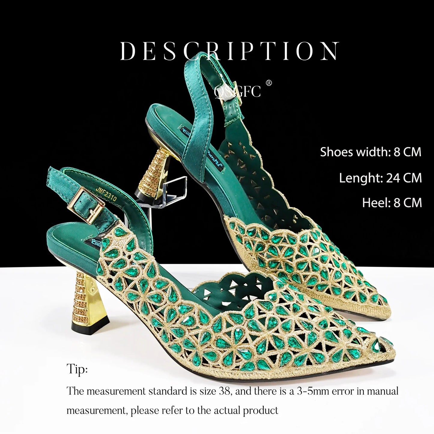 QSGFC New Shoes and Bags Matching Set 2024 Nigerian Women Heel Party for Women Fuchsia Colour Italian Design Wedding INS Design