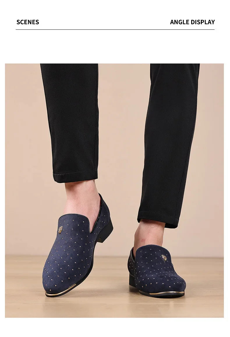 Luxury Men Dress Shoes Suede Men Casual Shoes Elegant Comfortable Loafers Designer Business Leather Shoes for Men Zapatos Hombre
