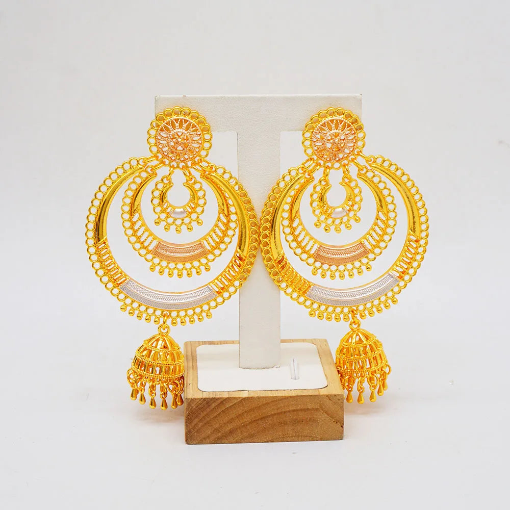 Bohemia Long Tassels Earrings African Dubai Gold Color Drop Earrings For Women Pendant Stud Earrings Wedding Jewellery Gifts