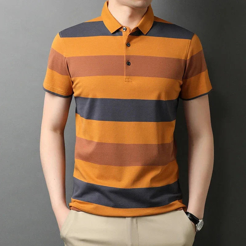Men's short sleeved polo shirt, summer breathable and comfortable top