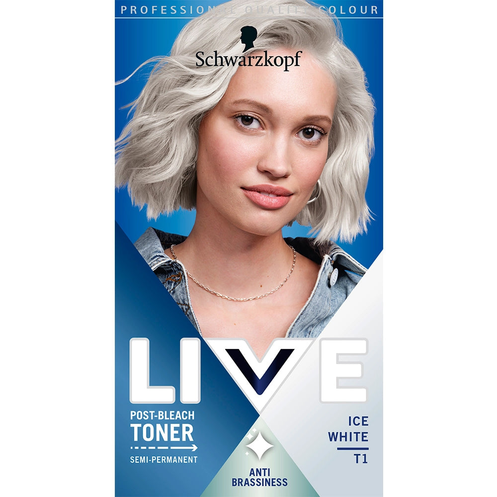 Schwarzkopf LIVE Post-Bleach Toner: Neutralise Yellow & Banish Brassiness for Bleached Hair (2 Shades)