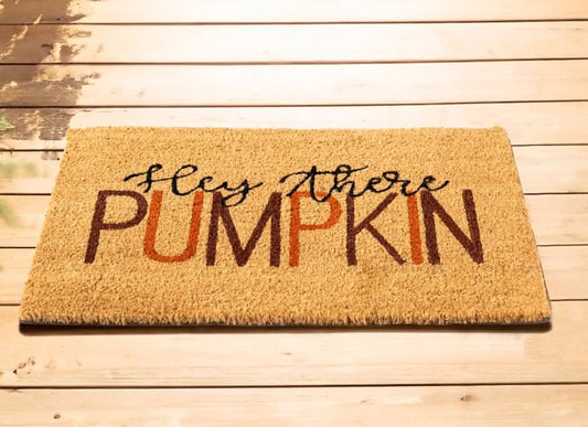 'Hey There Pumpkin' Autumn Coir Door Mat