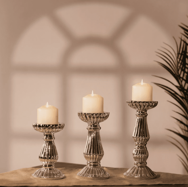 3  Piece Staggered Pillar Candle Holder Set