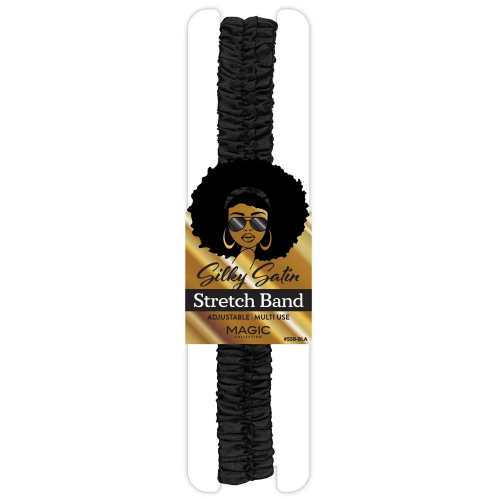 Magic Collection Satin Adjustable Stretch Band Frizz Control & Breakage Prevention for All Hair Types One Size Fits All