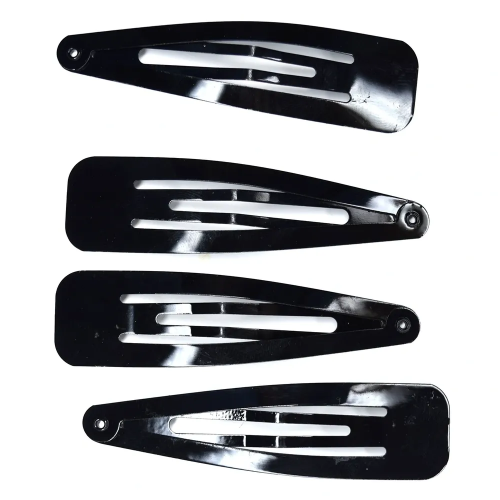 Xin Lian Hua Jewelry 12 Snap Hair Clips - Secure Hold for Everyday Styling - Black (12-Pack)