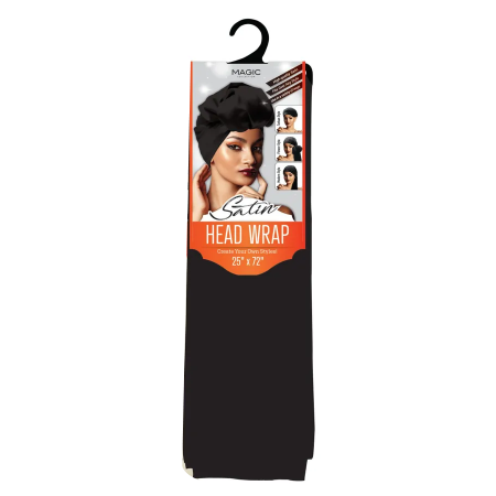 Magic Collection Satin Head Wrap Black: Gentle Hair Protection for Frizz-Free Styles - One Size