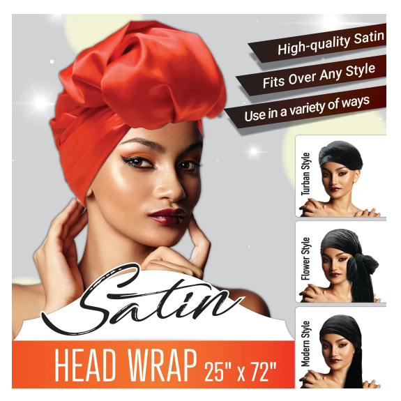 Magic Collection Satin Head Wrap Black: Gentle Hair Protection for Frizz-Free Styles - One Size
