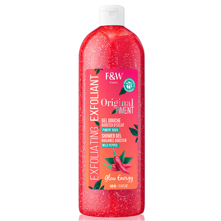 Fair & White Mild Pepper Exfoliating Shower Gel 32oz For Soft, Luminous Skin