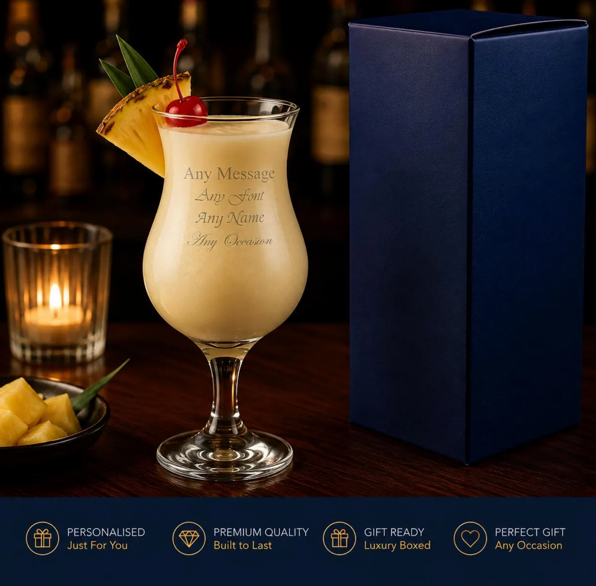 Engraved 13oz Capri Cocktail Glass