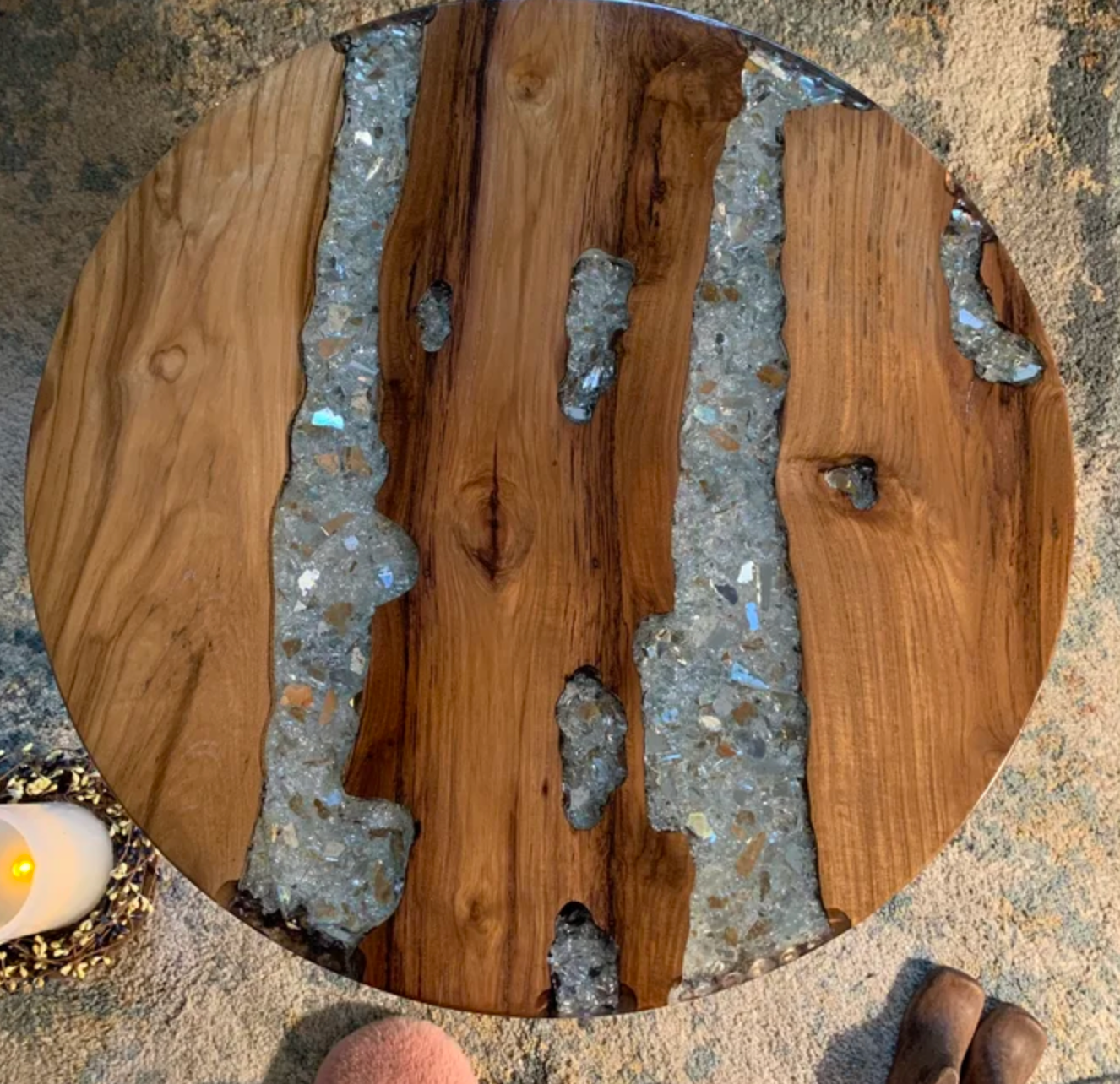Coffee Table Teak Resin 60 cm