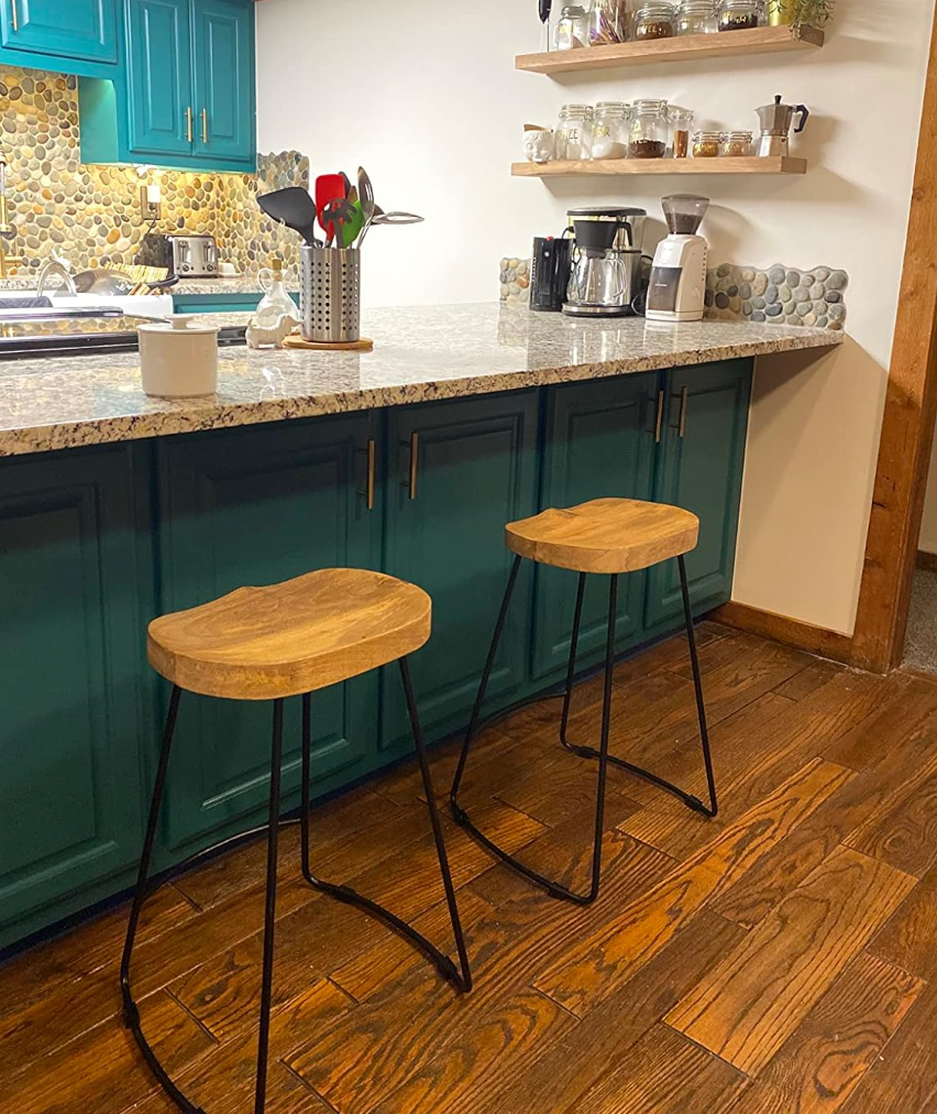 Gavin Bar Stools 2 pcs Solid Mango Wood