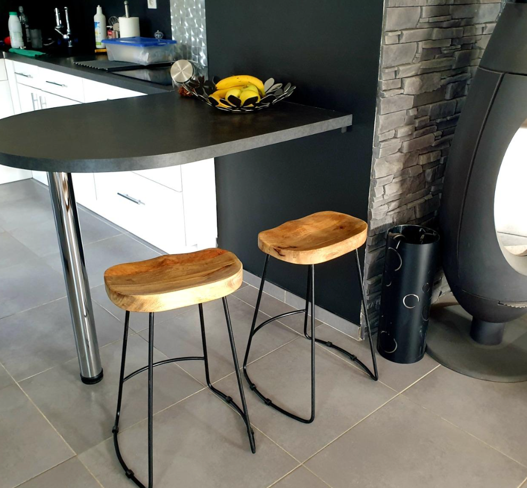 Gavin Bar Stools 2 pcs Solid Mango Wood