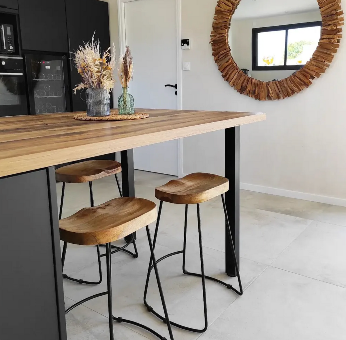 Gavin Bar Stools 2 pcs Solid Mango Wood