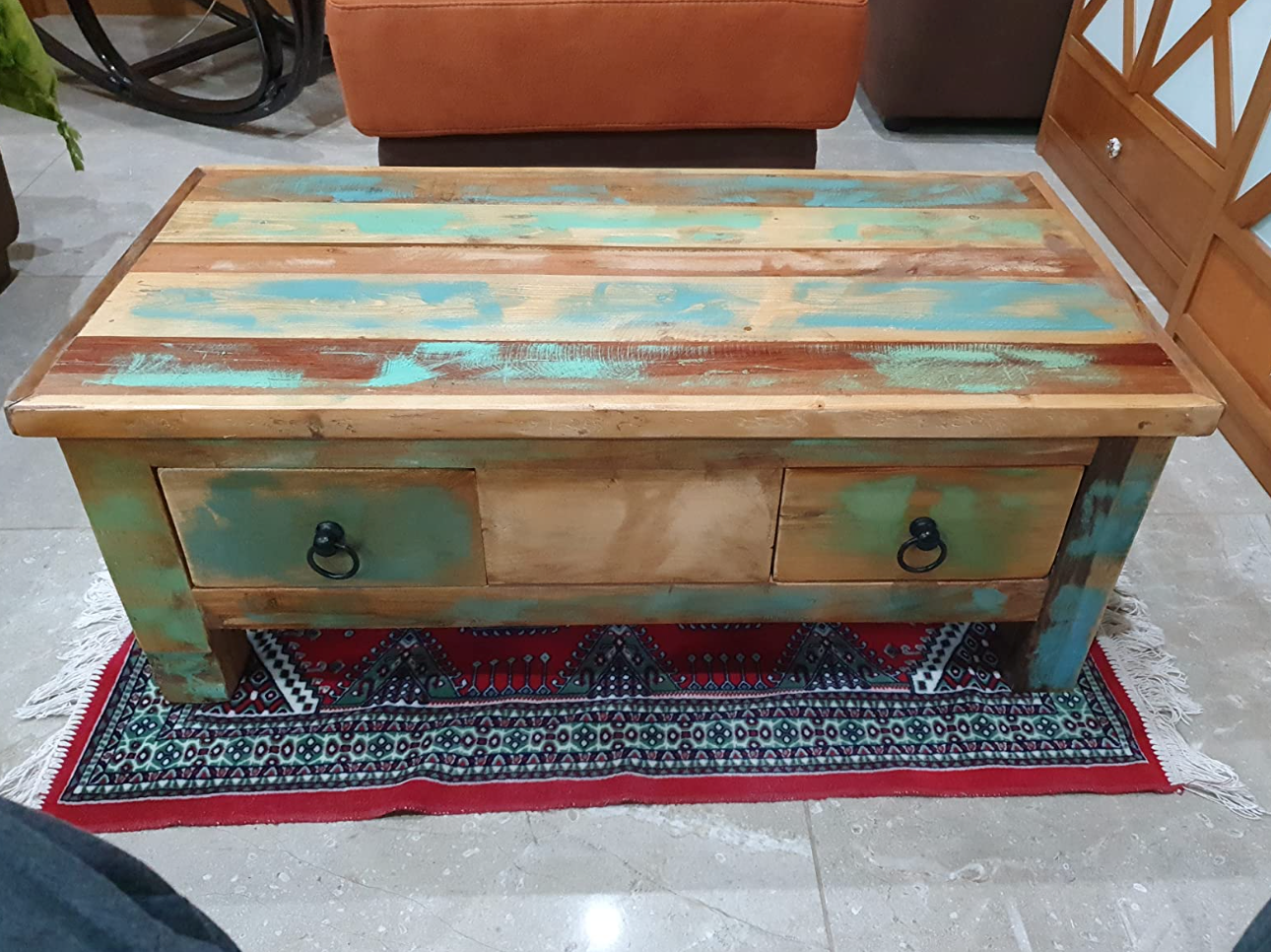 Coffee Table Drawers Solid Reclaimed Wood 90x45x35 cm