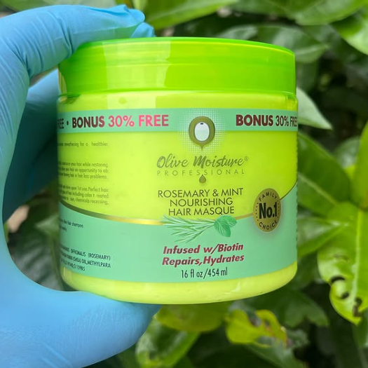 Olive Moisture Rosemary & Mint Deep Conditioning Hair Masque for Strengthening, Growth & Repair 16 oz