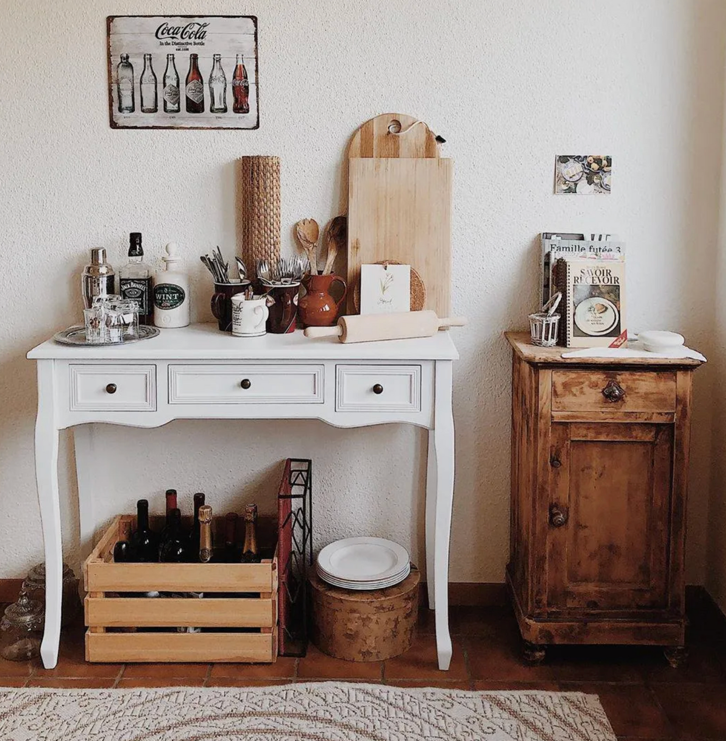 Dressing Console Table with Three Drawers White