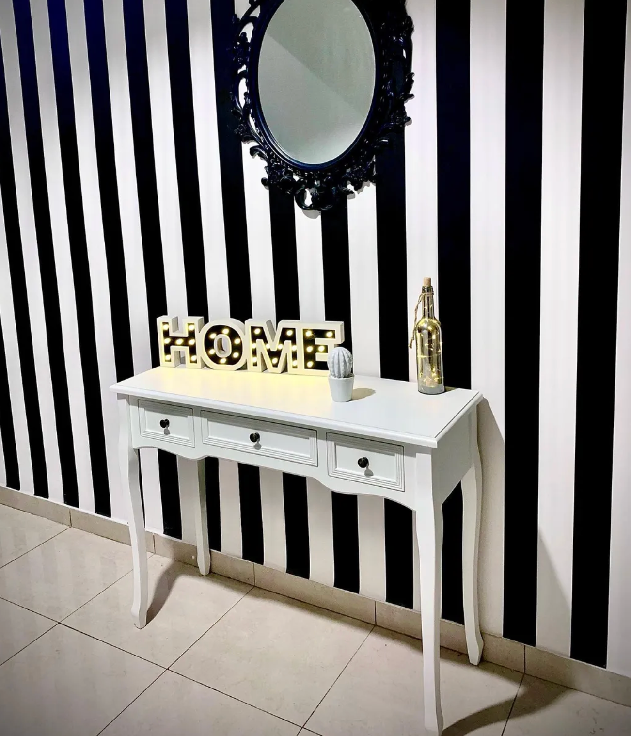 Dressing Console Table with Three Drawers White