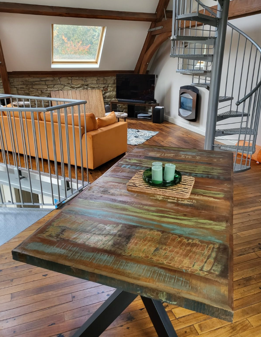 Dining Table 140x70x75 cm Solid Reclaimed Wood