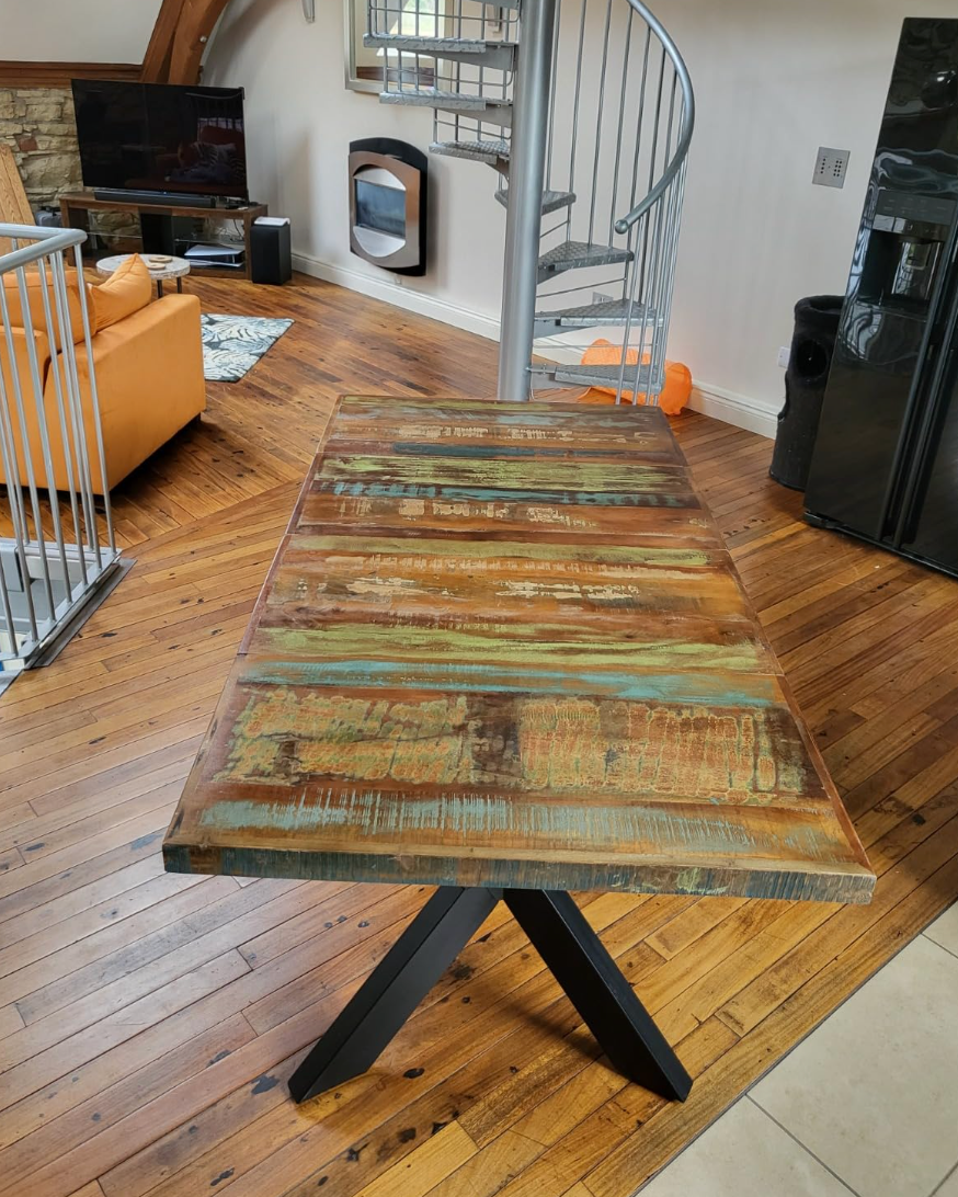 Dining Table 140x70x75 cm Solid Reclaimed Wood