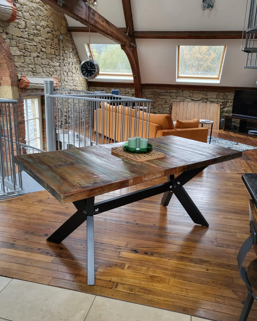 Dining Table 140x70x75 cm Solid Reclaimed Wood