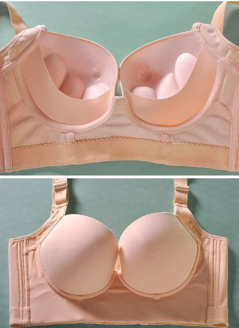 Plus Size Bra Women Sexy Bras Women Deep Cup Hide Back Fat Underwear Shaper Incorporated Full Back Coverage Lingerie Push Up Bra