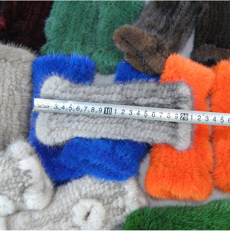 2025 New Brand Style Top Quality Women's 100% Winter Warm Real Mink Fur Knitted Half Finger Gloves Girls Typing Mittens